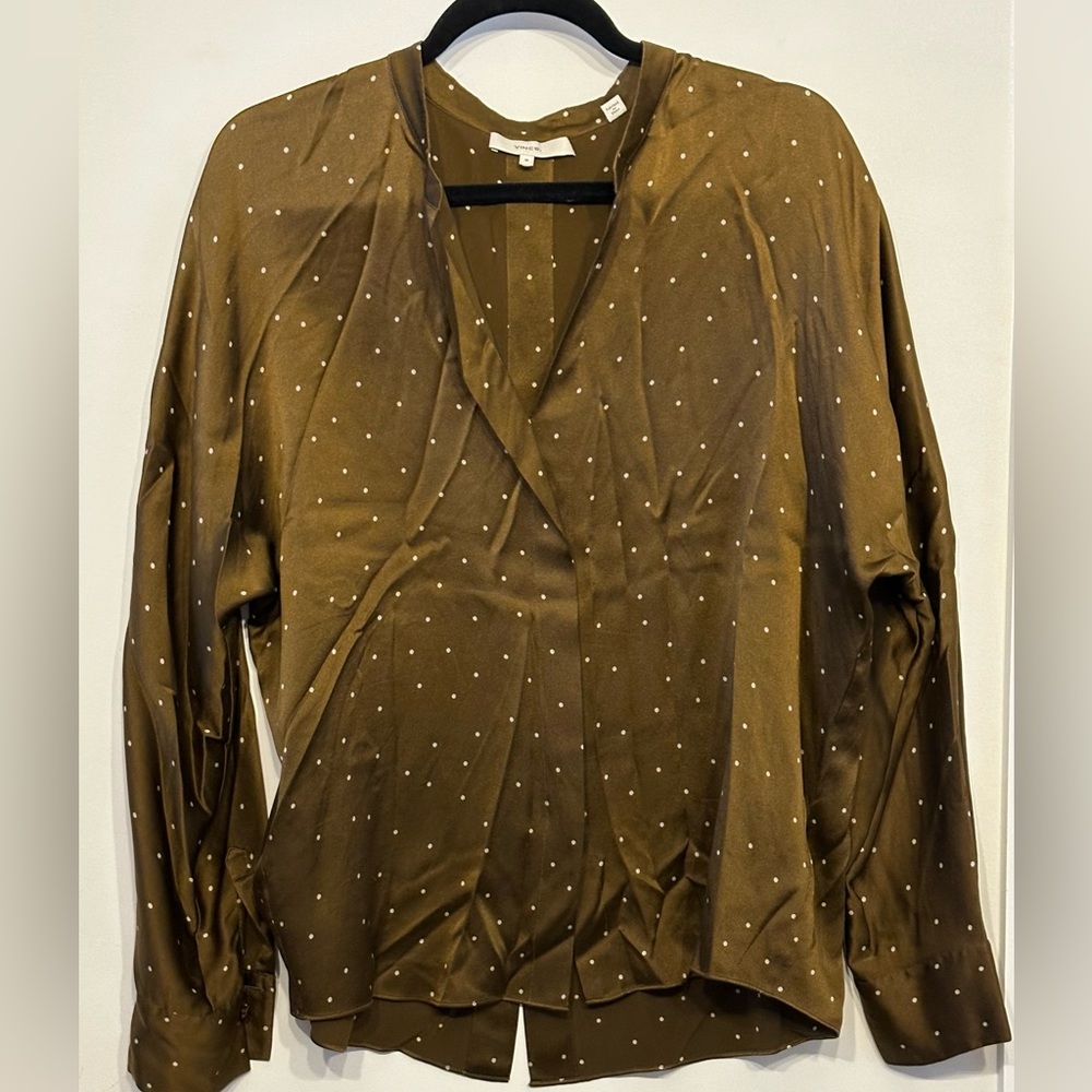Vince Satin Women’s Long-Sleeve Blouse